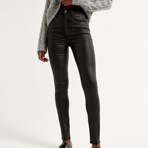 Abercrombie and Fitch black coated skinny jeans